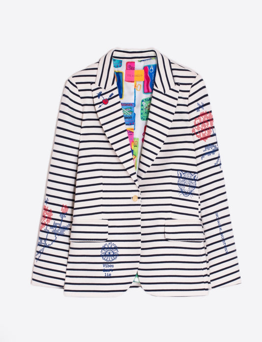 JACKET HEATHER EMB PUNTO RAYA MARINERA 32224