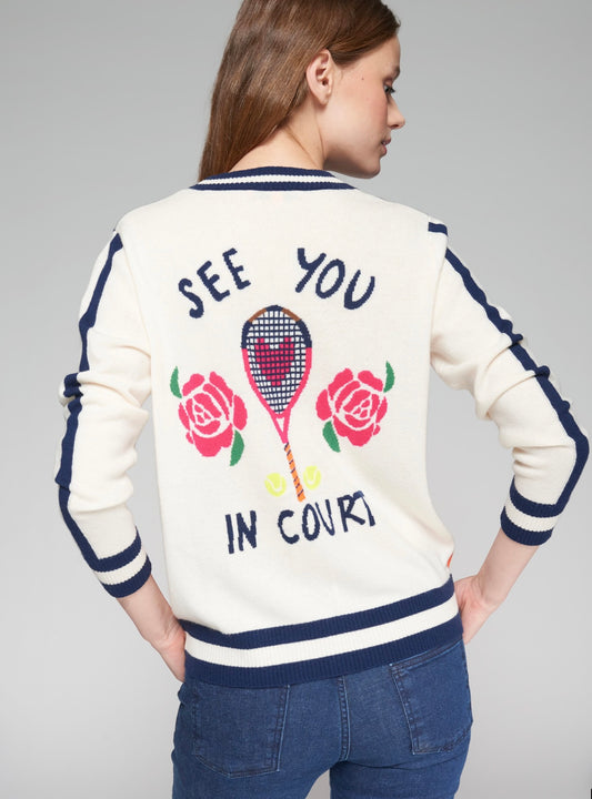 KNITWEAR CARDIGAN INTARSIA TENNIS MULTICOLOR T 32358