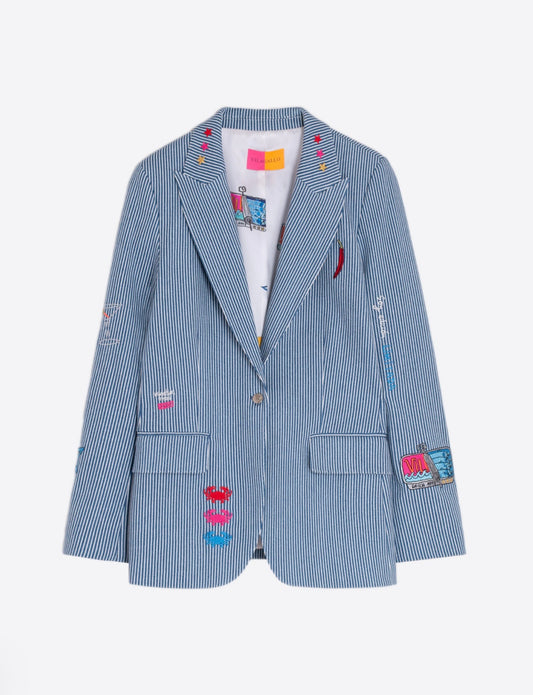 JACKET HEATHER EMB DENIM RAYA 32384