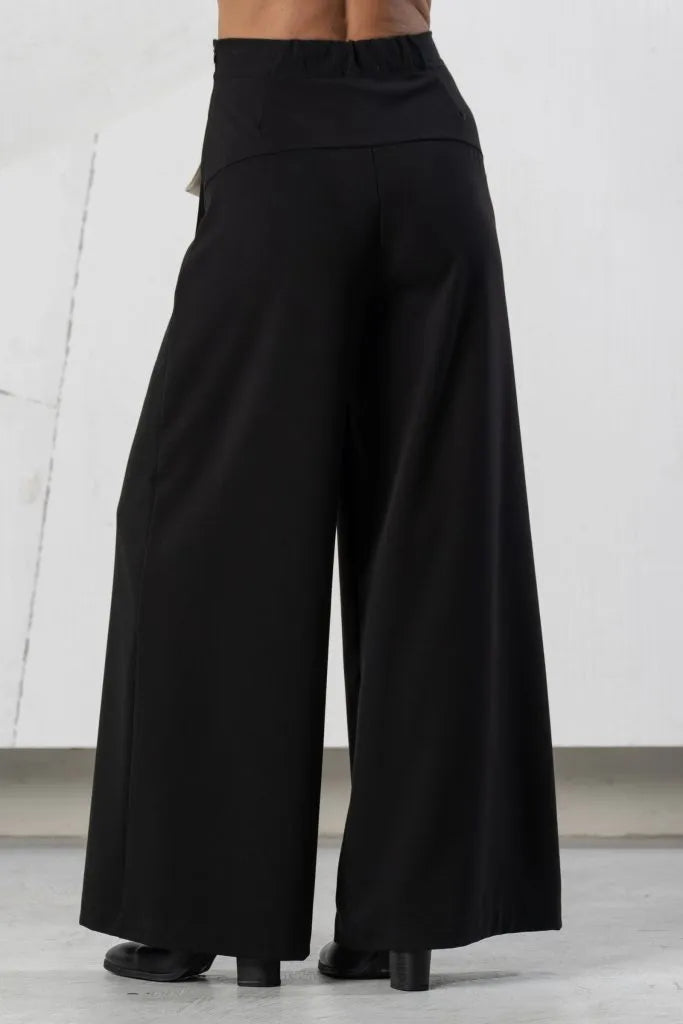 Elisa Cavaletti Black and ivory palazzo pants with crystals