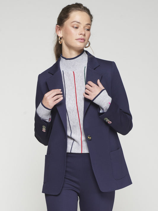 NAVY BLAZER FUN LETTER BUTTONS VILAGALLO