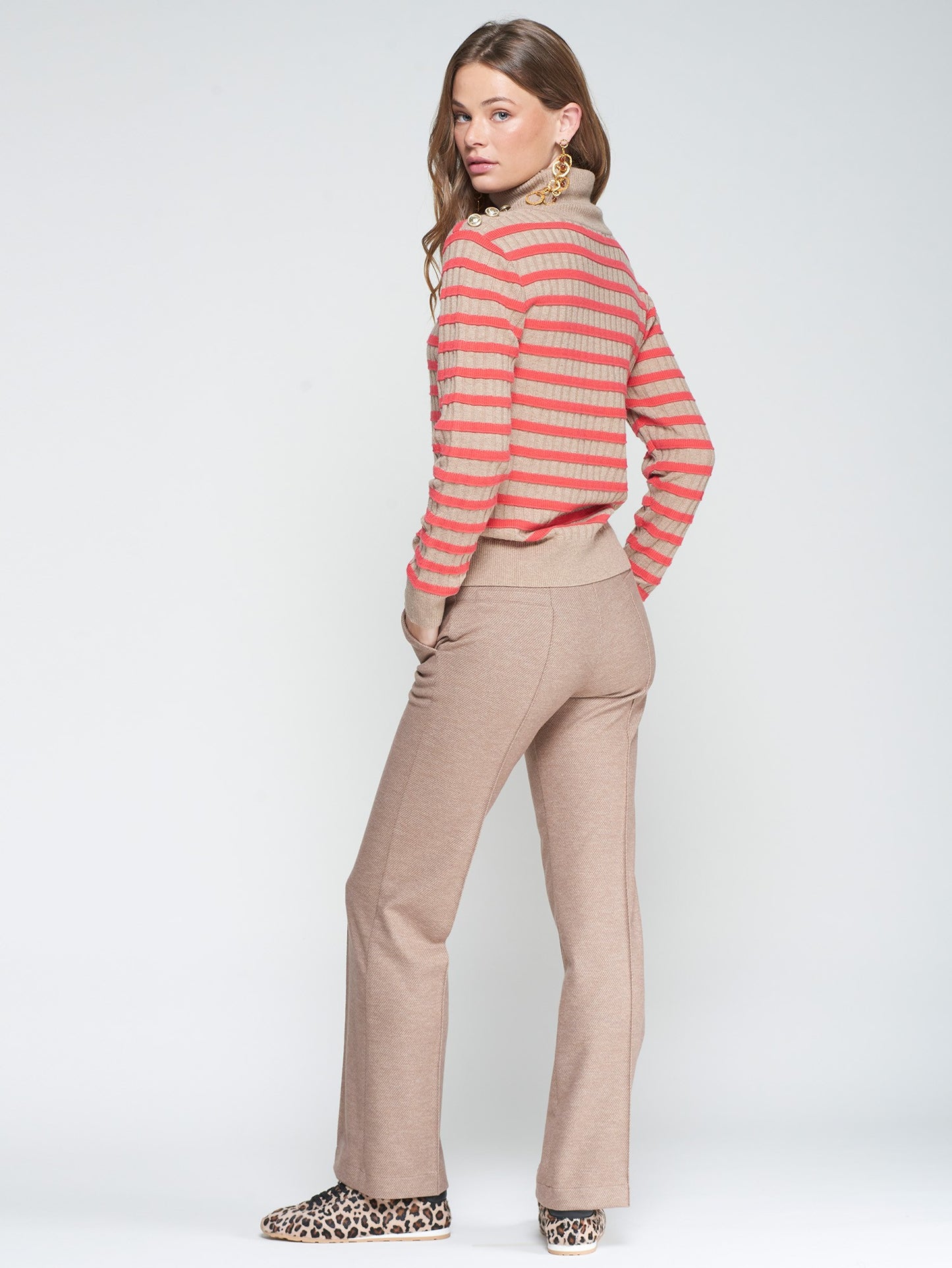 TROUSER CARLA PUNTO DIAGONAL BEIGE VILAGALLO