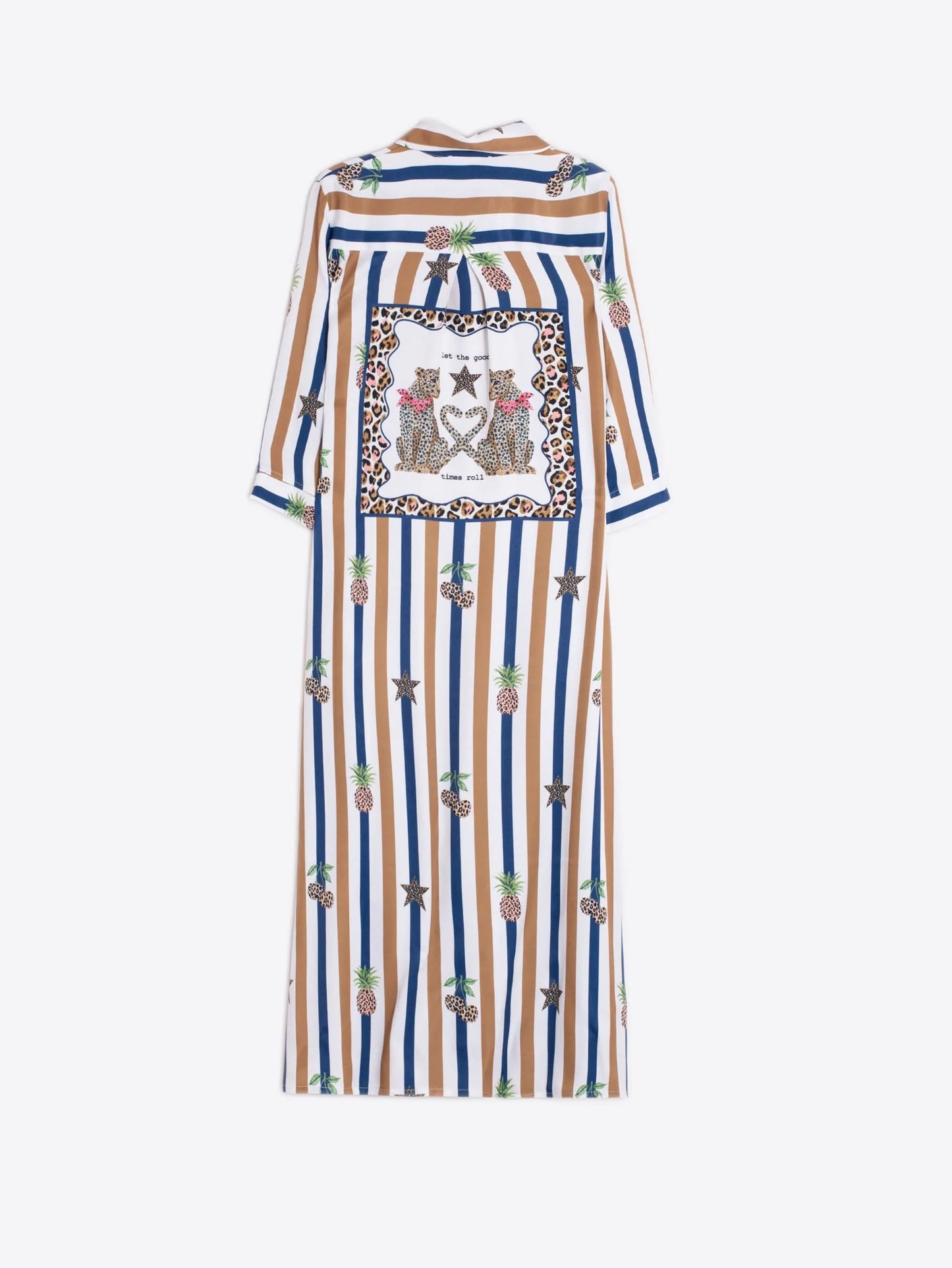 VILAGALLO CHERRY & STRIPE DRESS
