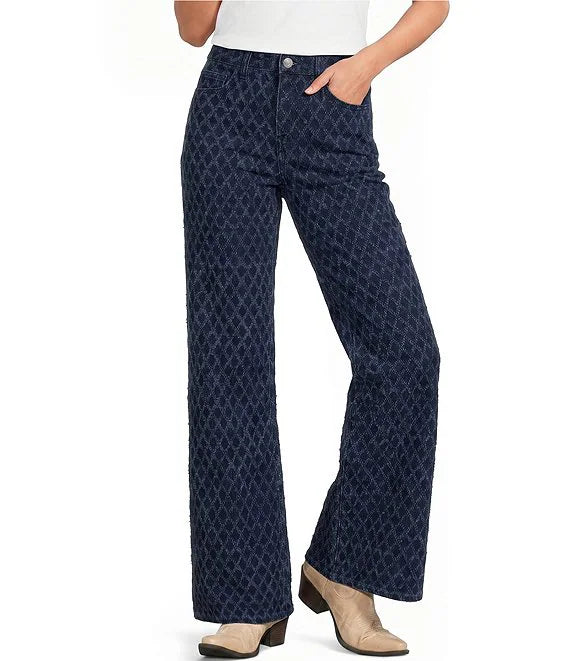 Elan JED2379 Denim Diamond Wide Leg Jeans