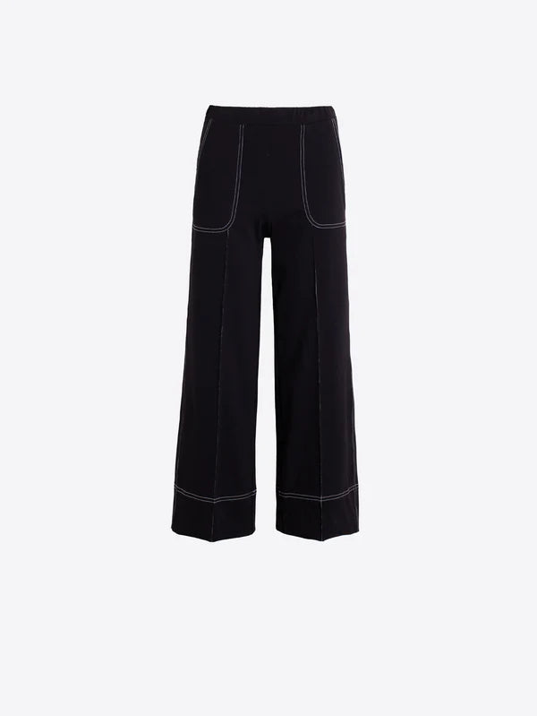 VILAGALL WIDE-LEG BLACK TROUSERS