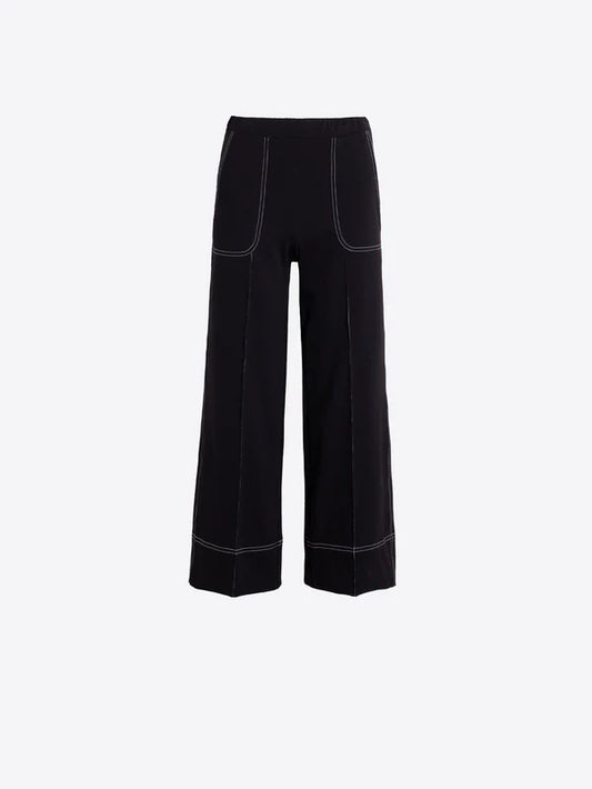 VILAGALL WIDE-LEG BLACK TROUSERS
