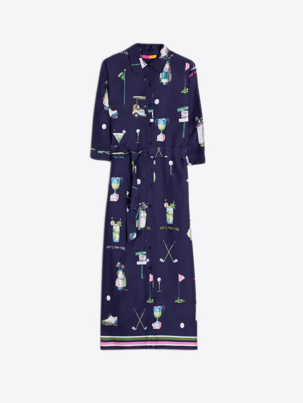 VILAGALLO GOLF PRINT SHIRT DRESS