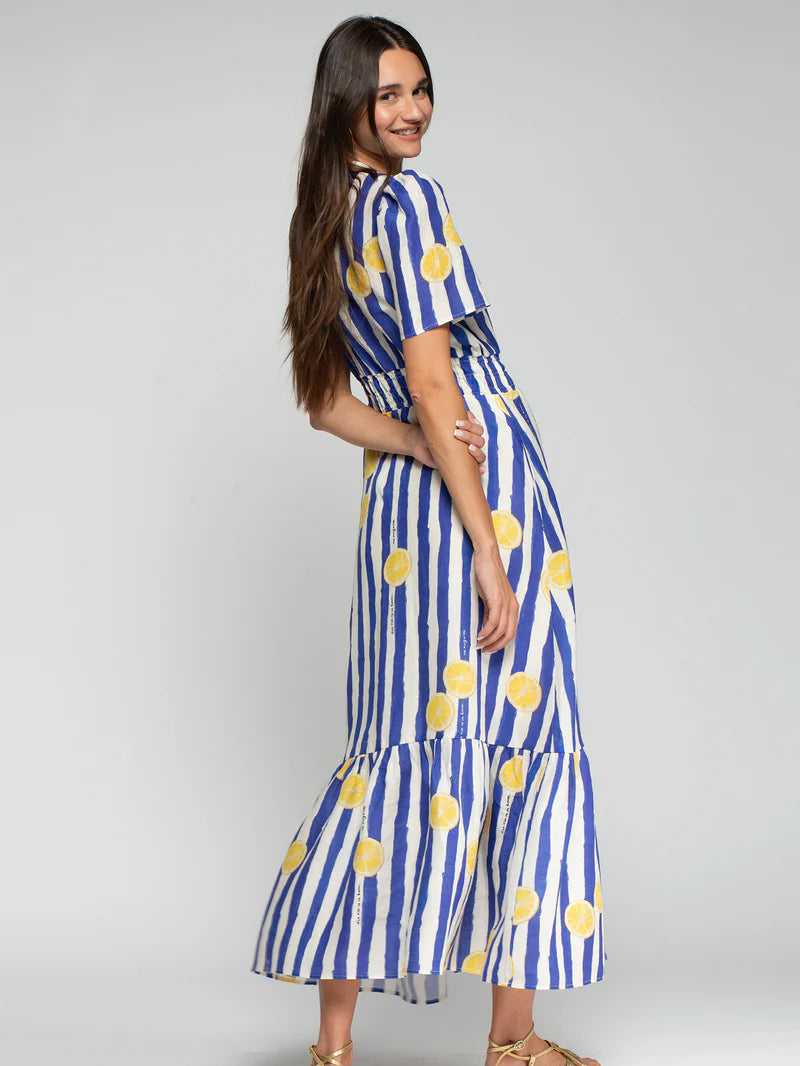 Vilagallo Striped Lemon Dress