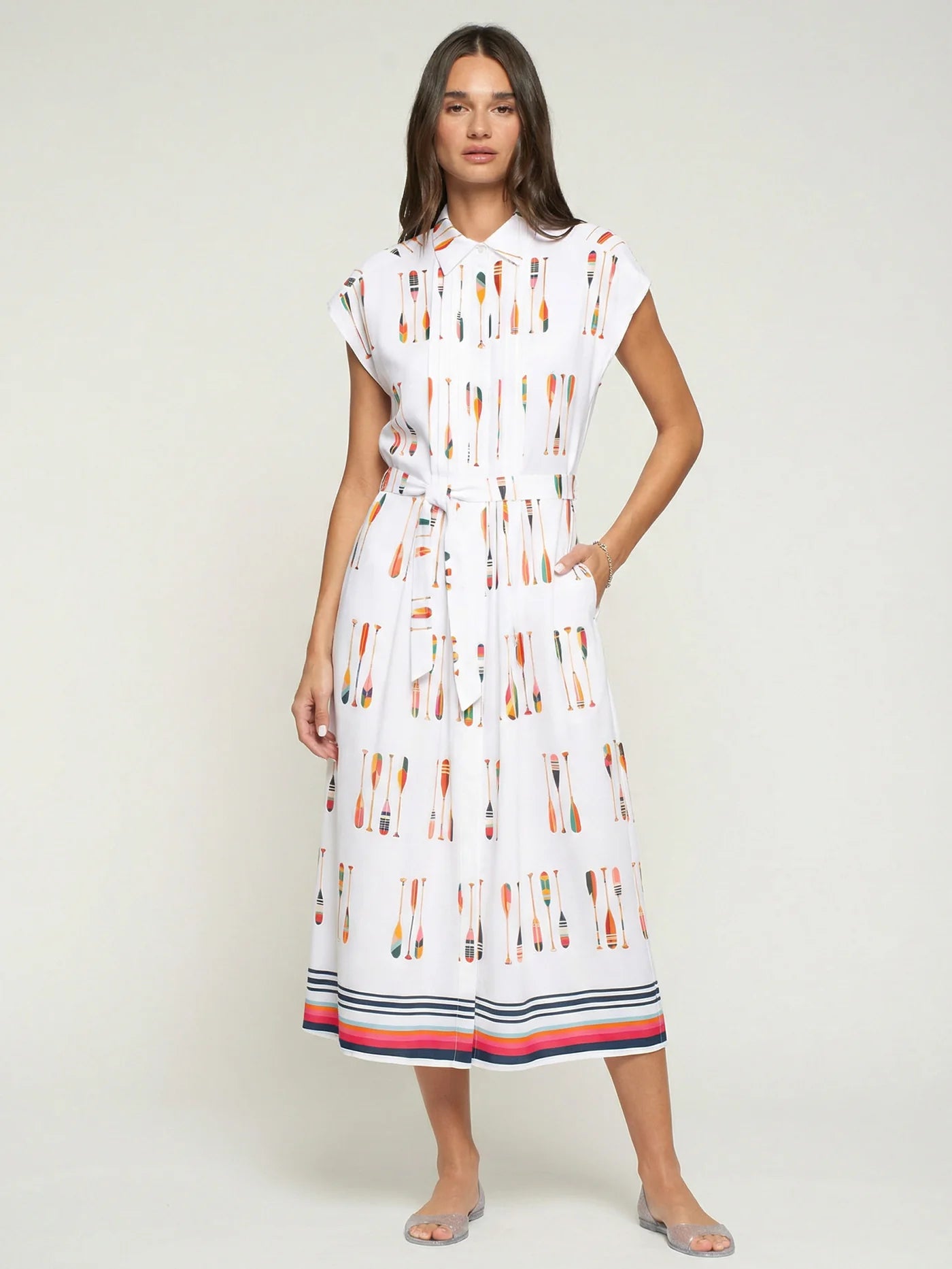 VILAGALLO OAR PRINTED PATTERN DRESS