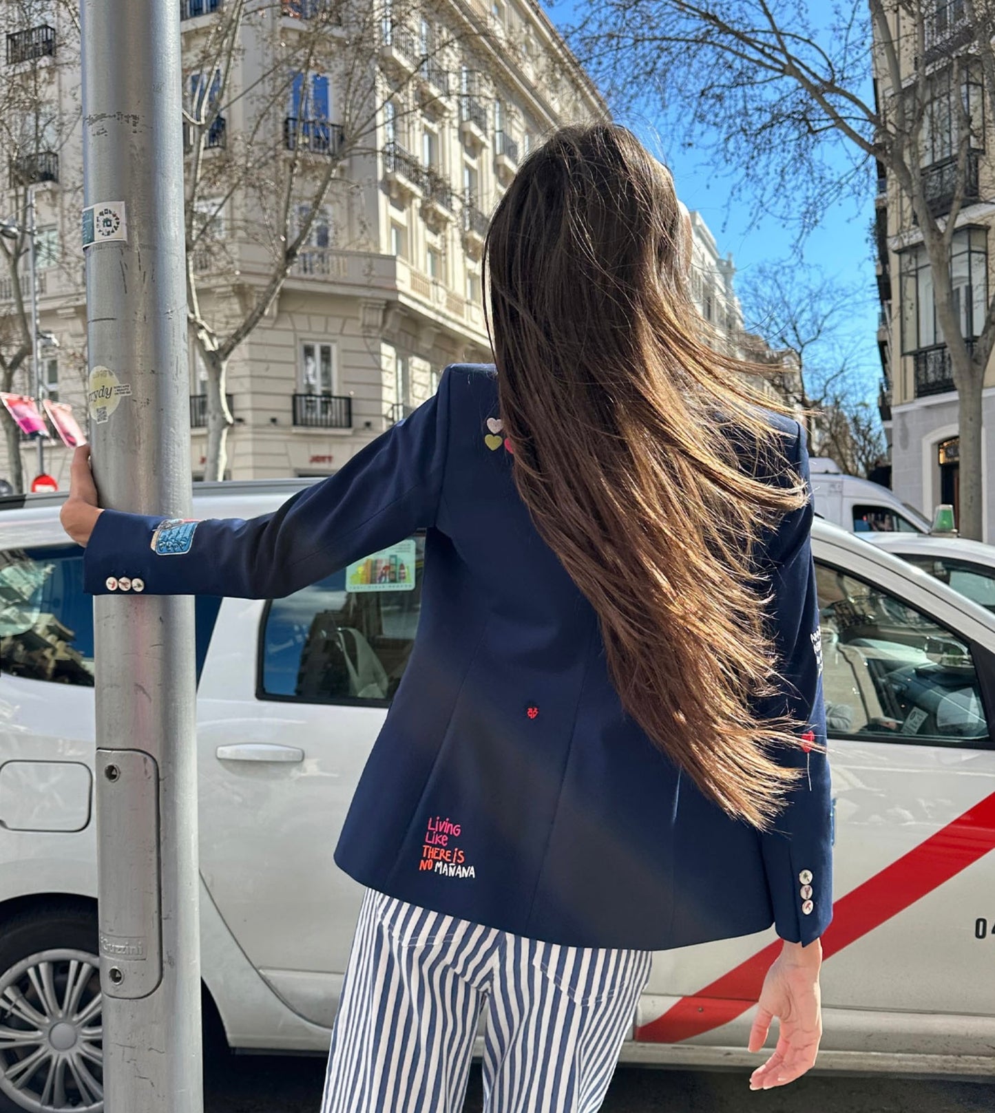 JACKET HEATHER EMB PUNTO ROMA AZUL MARINO 32416
