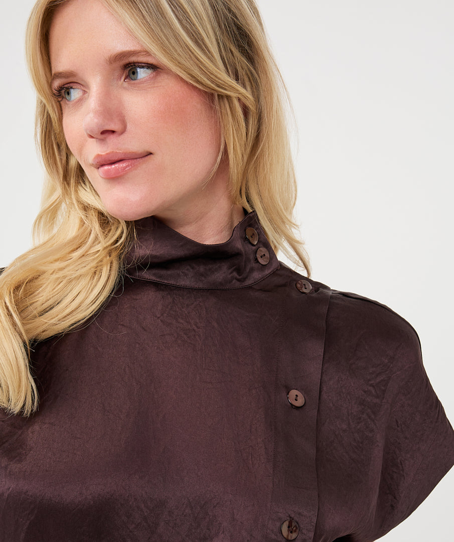 EsQualo Blouse wide buttons acetate