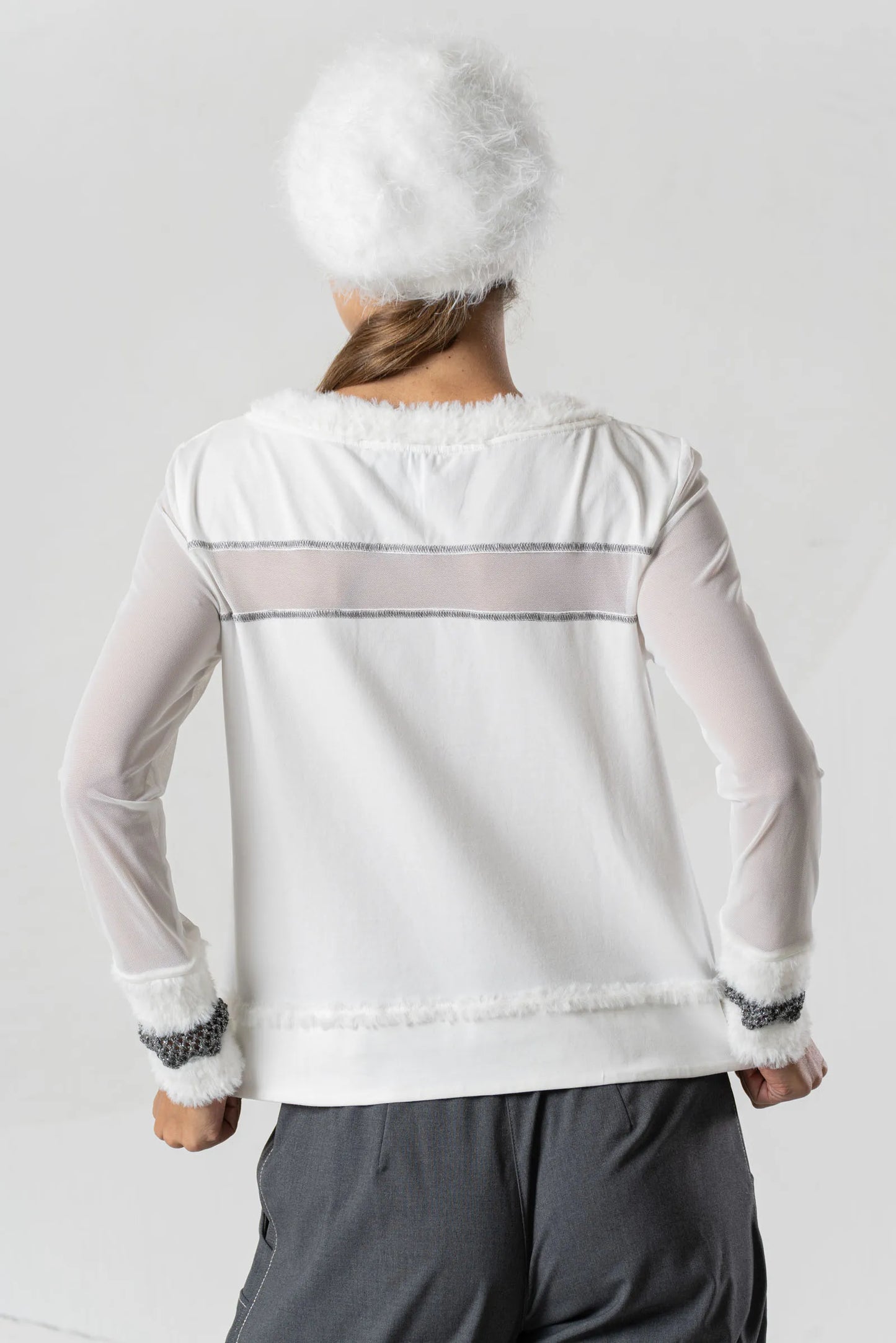 White tulle T-shirt with “Riding freedom” print 03243