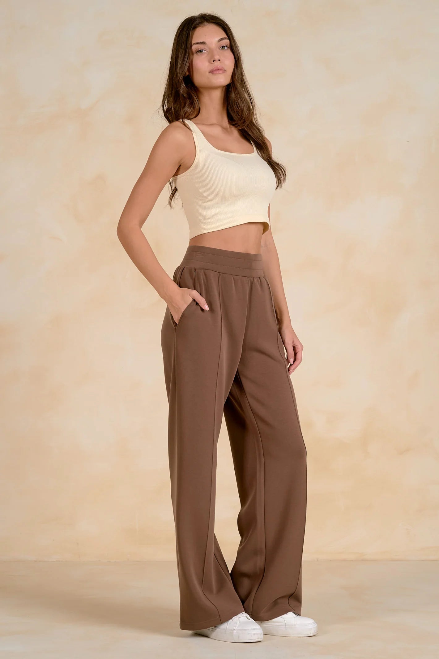 Elan SC2771 Elastic Waist trousers Light Brown