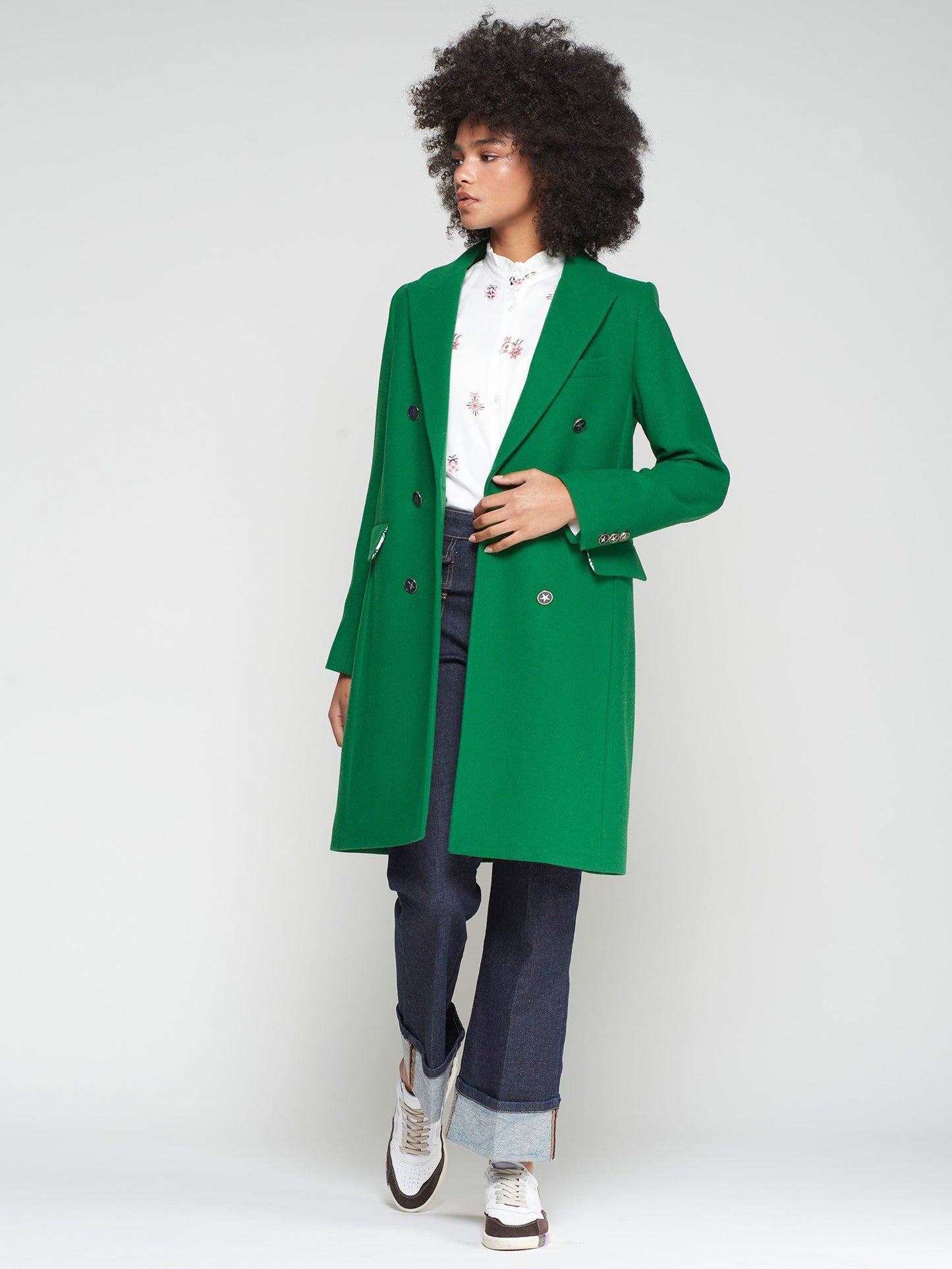 GREEN DOUBLE-BREASTED COAT VILAGALLO