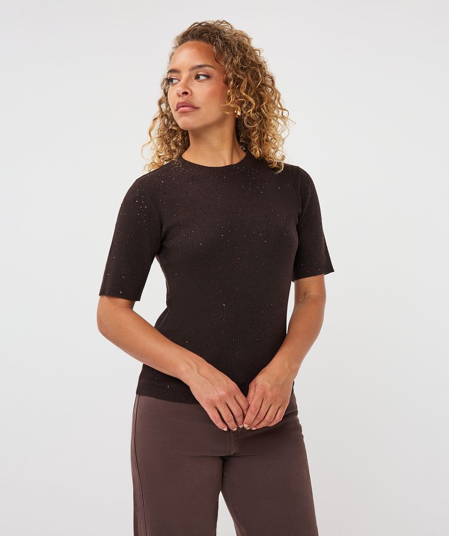 EsQualo Sweater s/slve studs