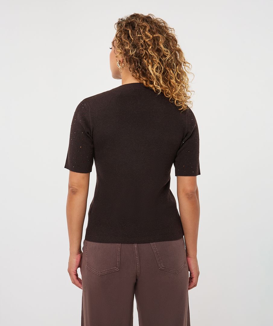 EsQualo Sweater s/slve studs