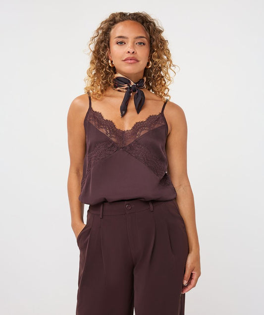 EsQualo Camisole lace satin