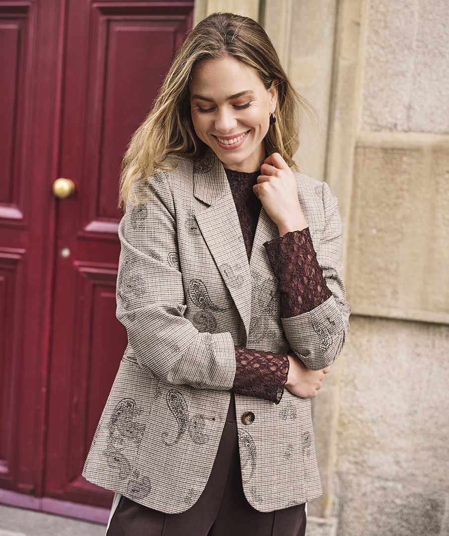 EsQualo Blazer paisley check