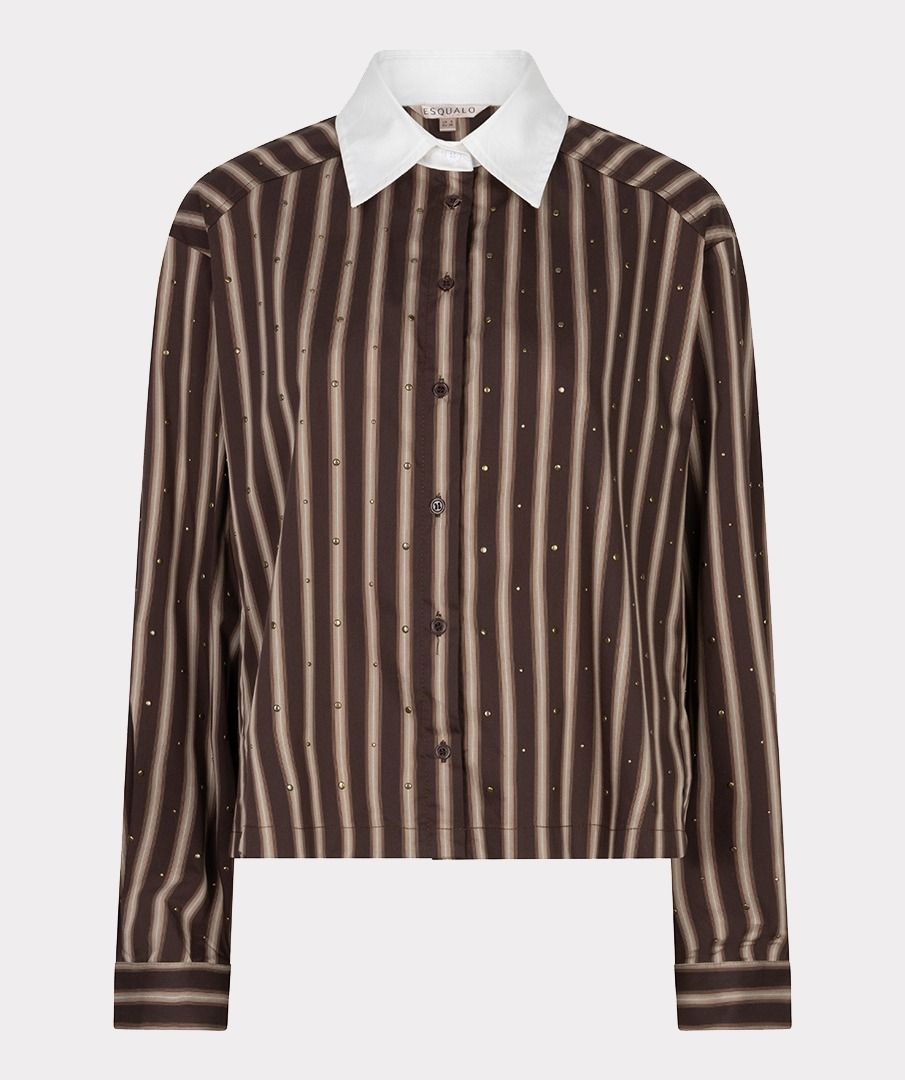EsQualo Blouse short stripe studs