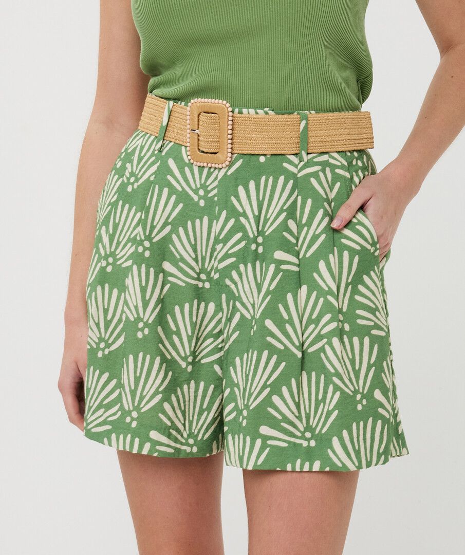 EsQualo Tropical Print Shorts