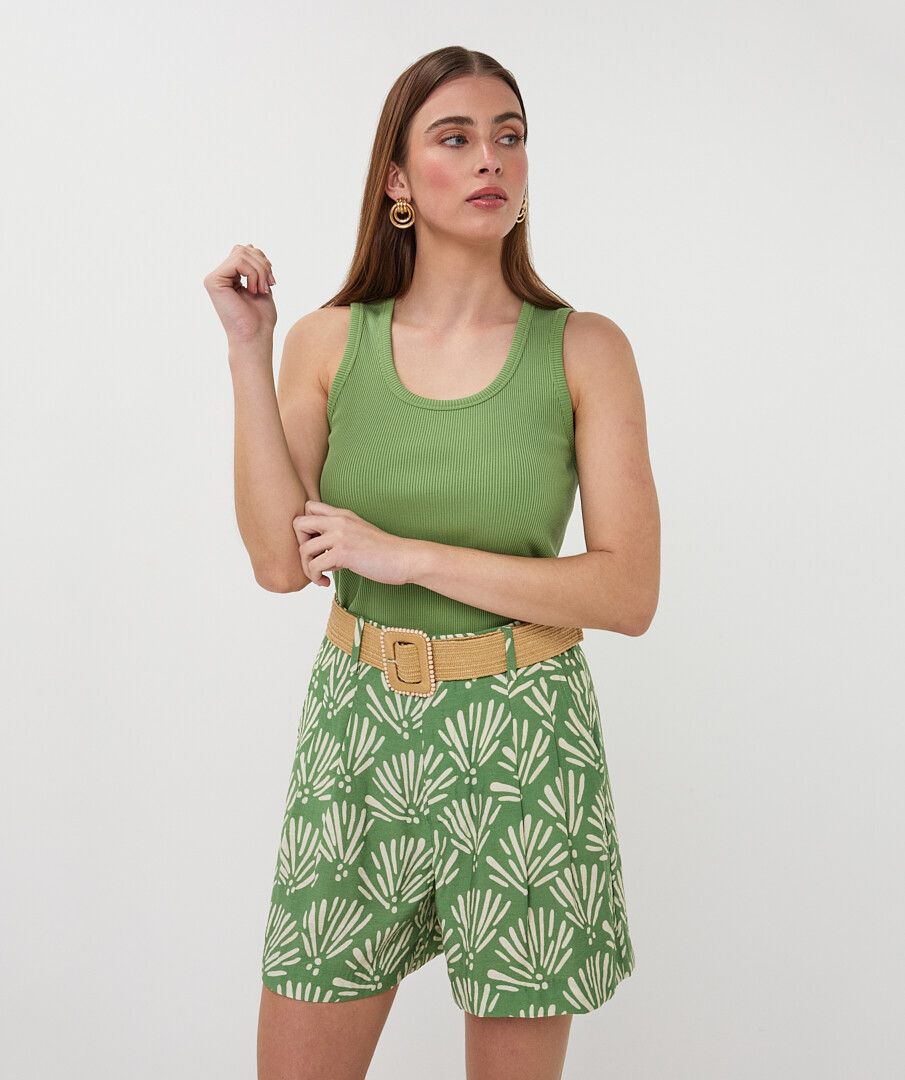 EsQualo Tropical Print Shorts
