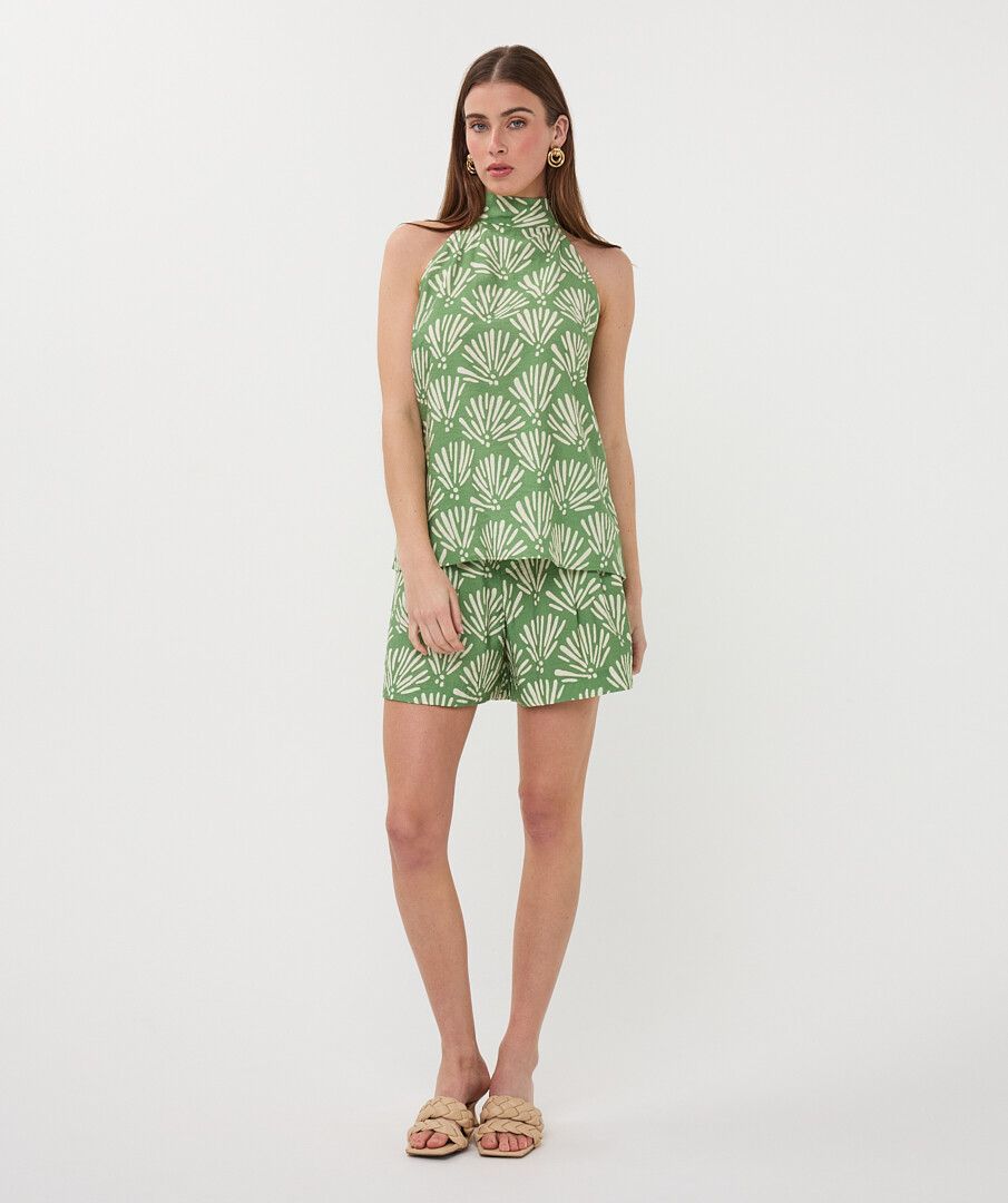 EsQualo Tropical Print Top