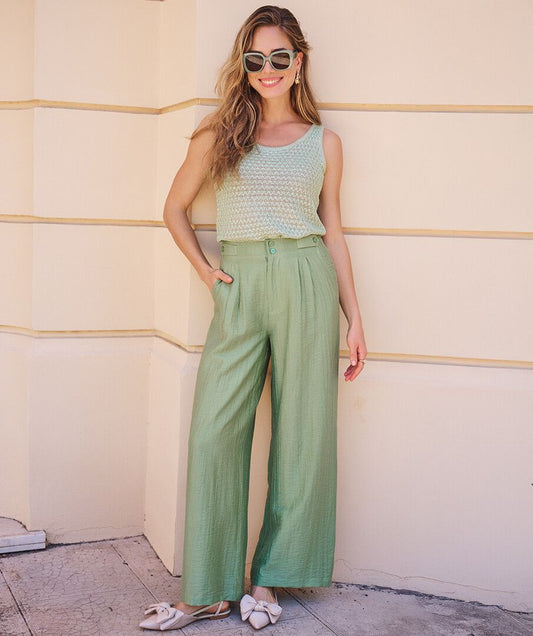 EsQualo Wide Crinkle Trousers