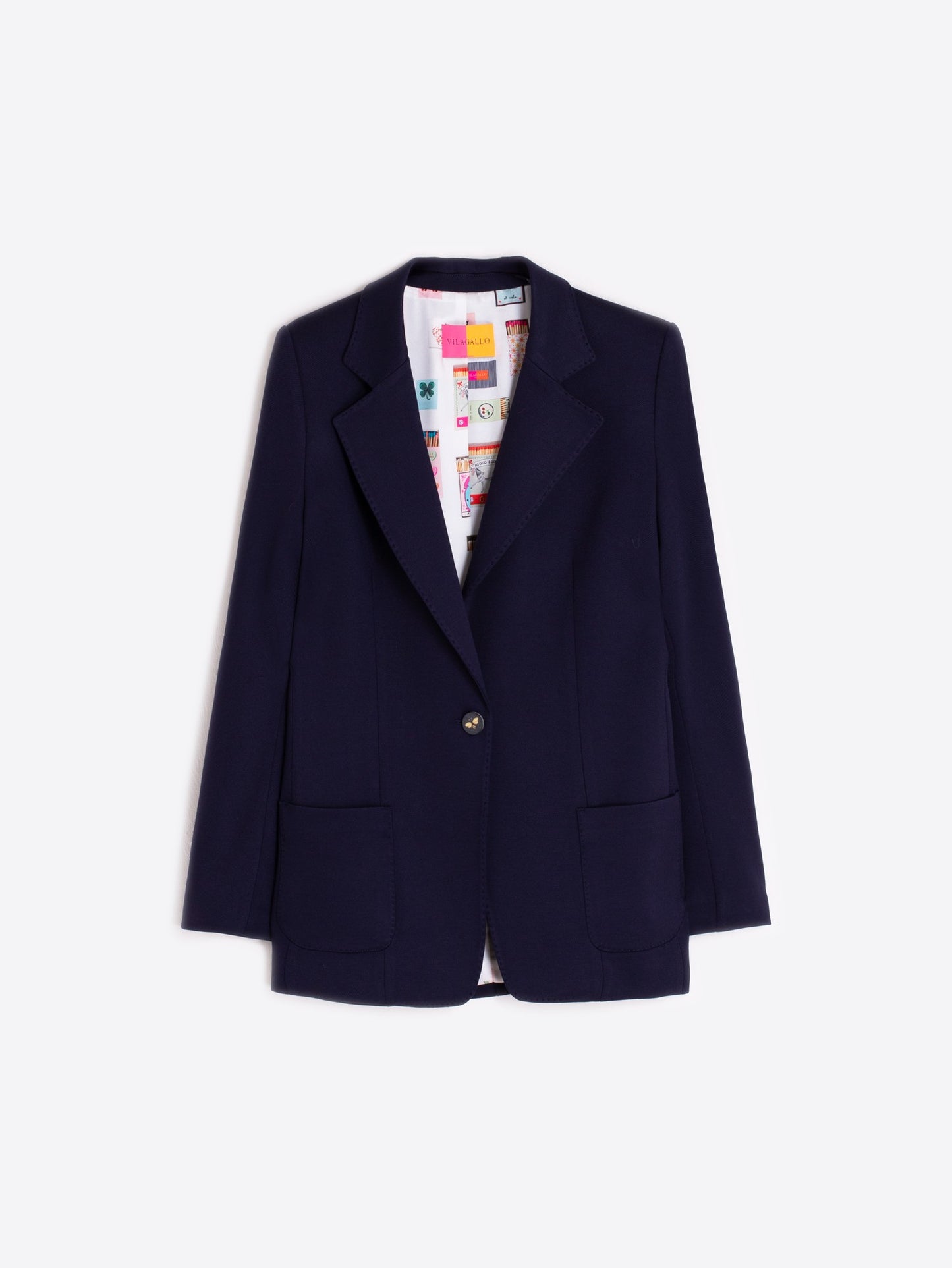 NAVY BLAZER FUN LETTER BUTTONS VILAGALLO