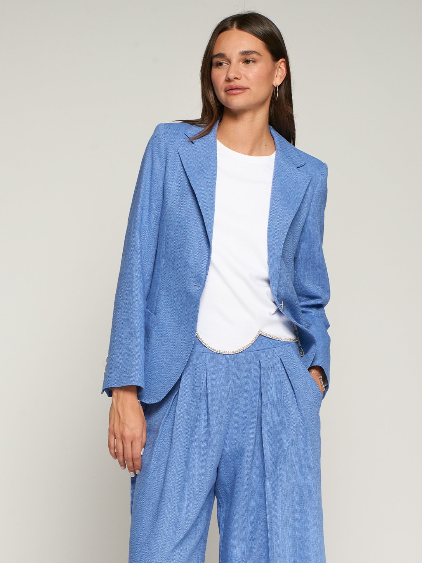 VILAGALLO 33293 - LIGHT BLUE JACKET WITH FRONT POCKETS