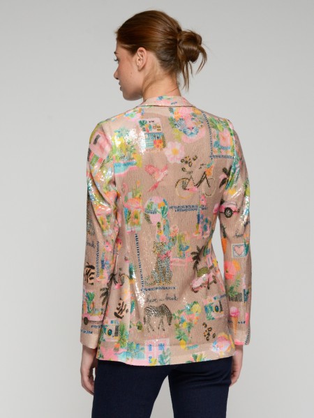 VILAGALLO 33555 - MULTICOLOR PRINTED SEQUIN BLAZER