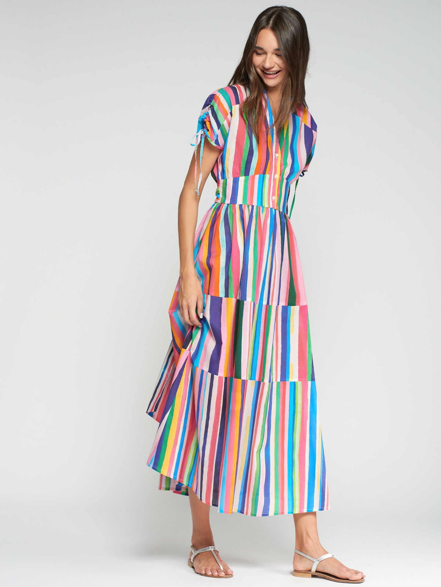 VILAGALLO 33296 - MULTICOLOR STRIPED DRESS
