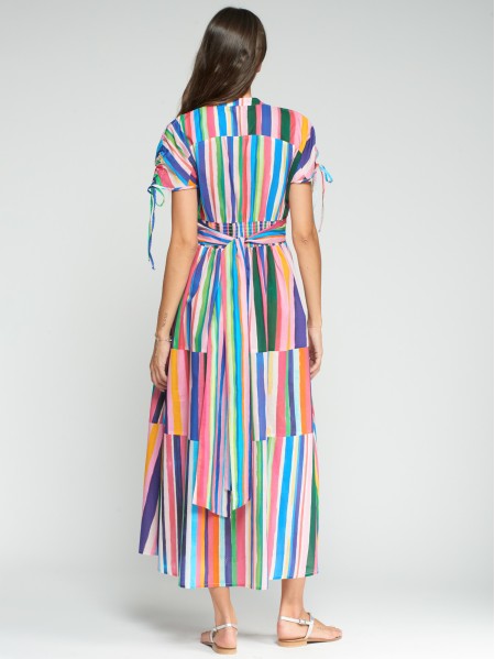 VILAGALLO 33296 - MULTICOLOR STRIPED DRESS