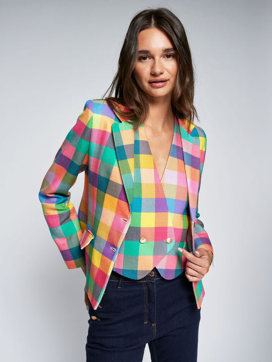 VILAGALLO 33556 - MULTICOLOURED CHECKED BLAZER