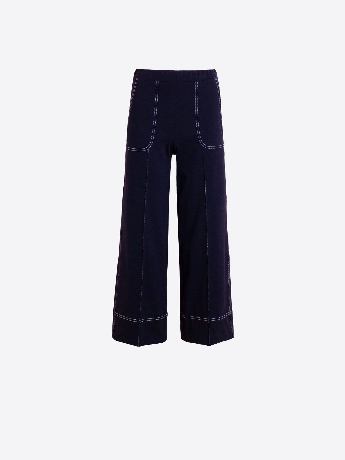 VILAGALLO 33275 - WIDE-LEG NAVY TROUSERS