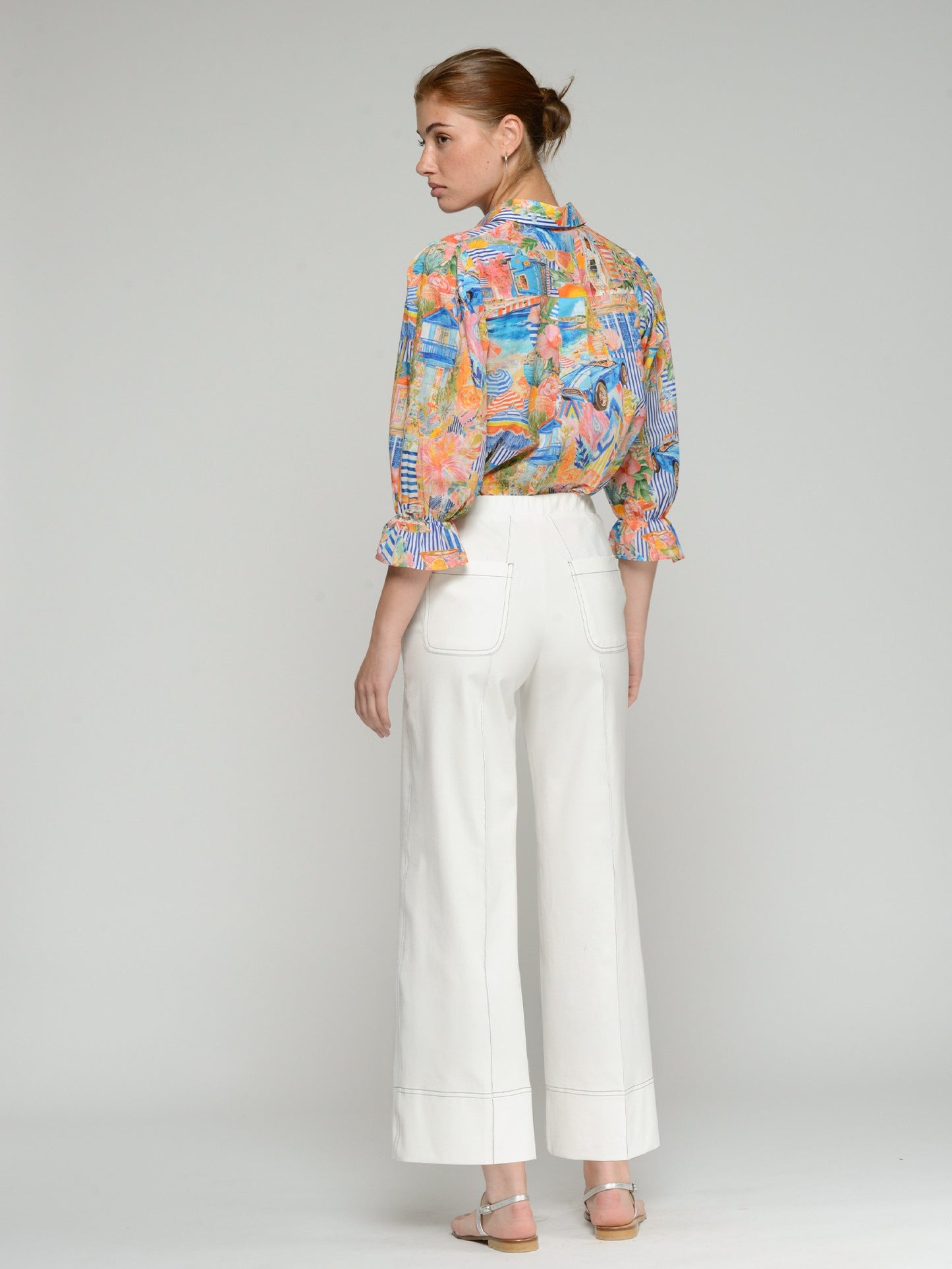 VILAGALLO 33276 - WIDE-LEG WHITE TROUSERS